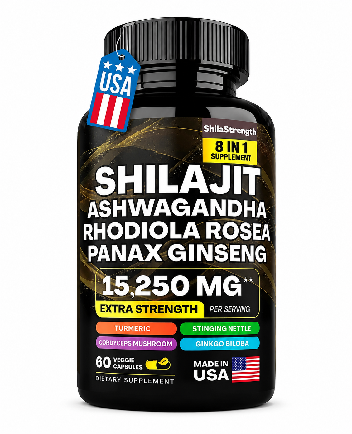 Shilajit Ashwagandha, Rhodiola Rosea, Panax Ginseng – 60 Capsule’s