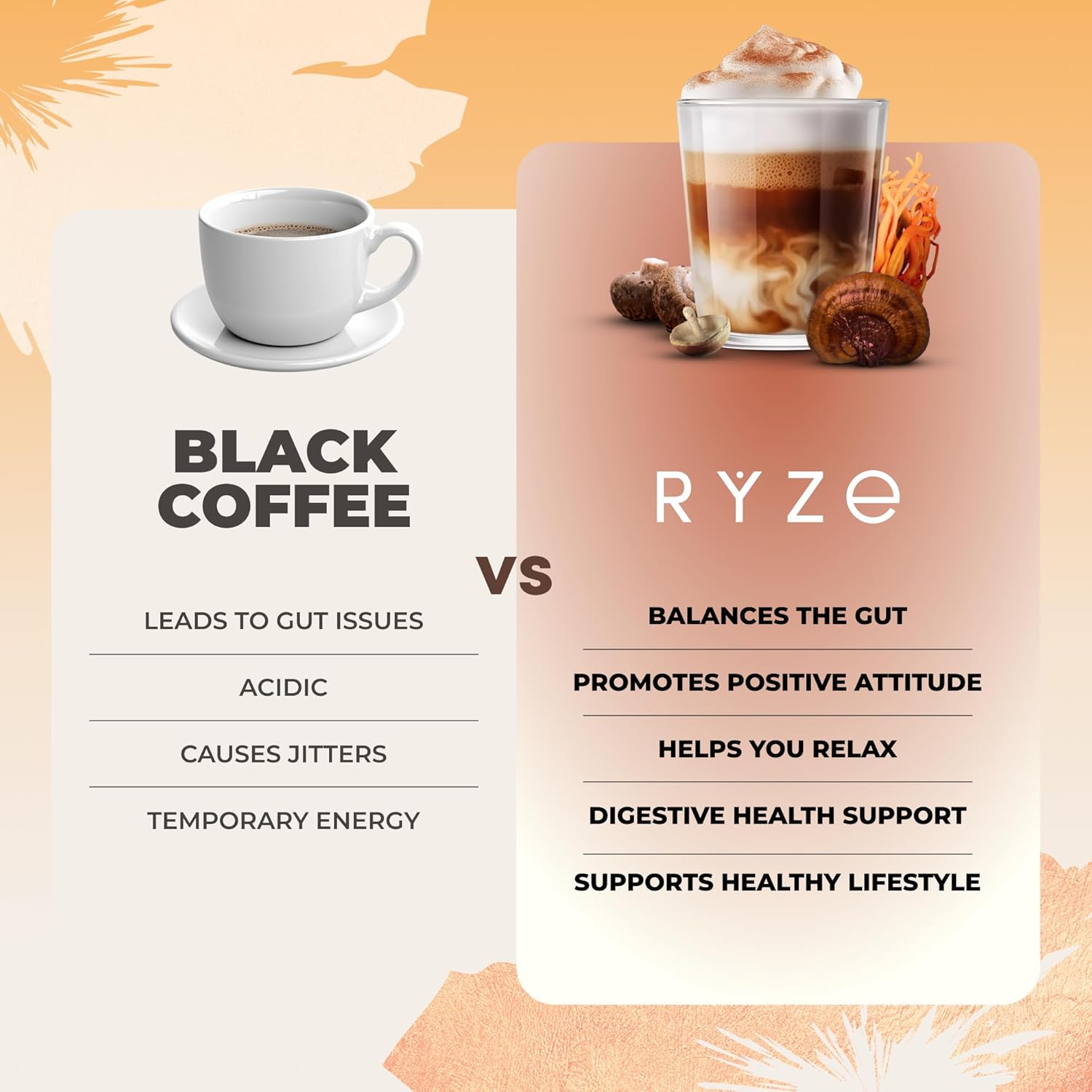 RYZE SUPERFOODS Mushroom Coffee USDA Organic with 6 Adaptogenic Mushrooms - 30 servings - Image 5