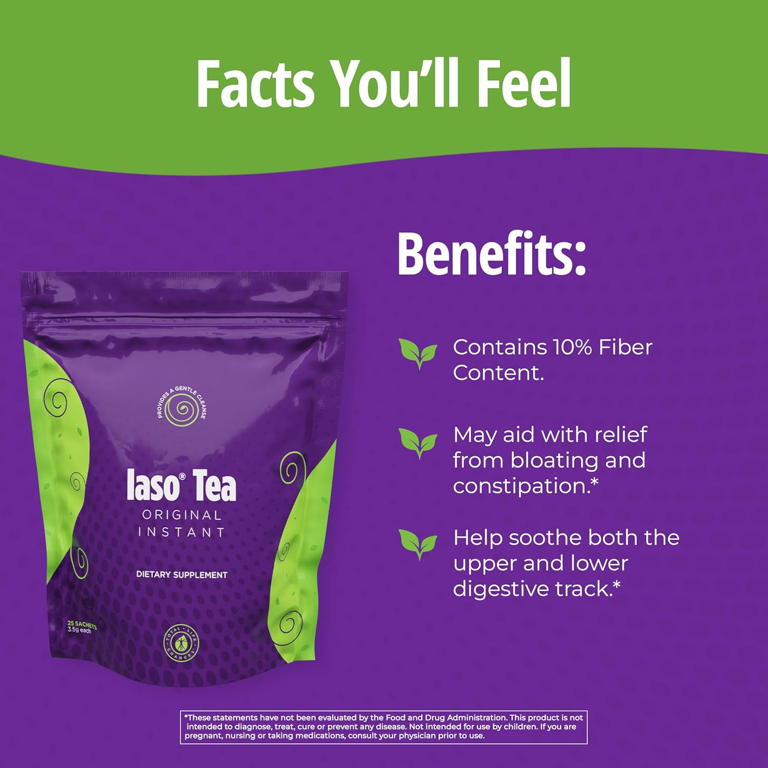 Iaso Instant Tea (Original) - Convenient Tea for a Balanced Lifestyle, Gentle & Refreshing, 25 Sachets (1 Pack) - Image 3