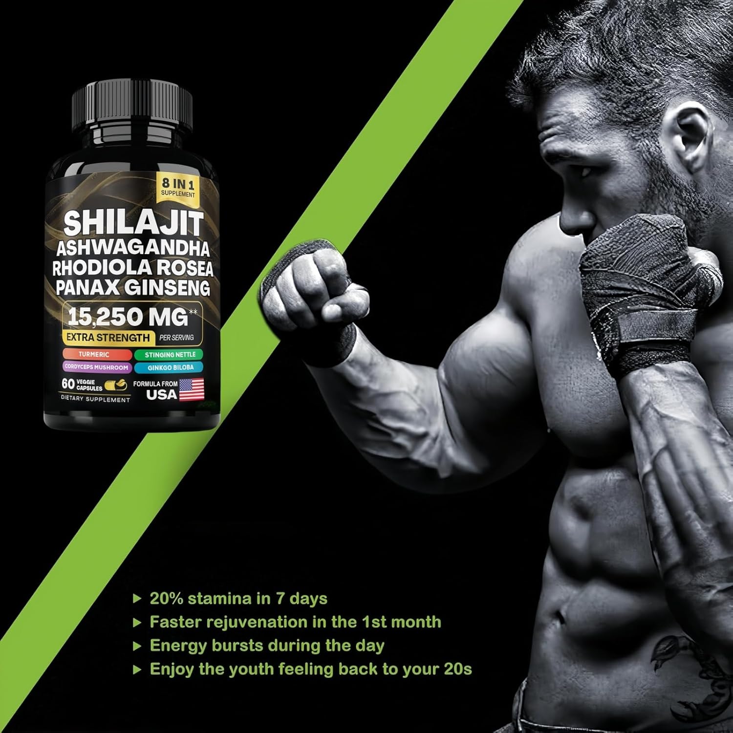 Shilajit Ashwagandha, Rhodiola Rosea, Panax Ginseng โ 60 Capsuleโs - Image 7