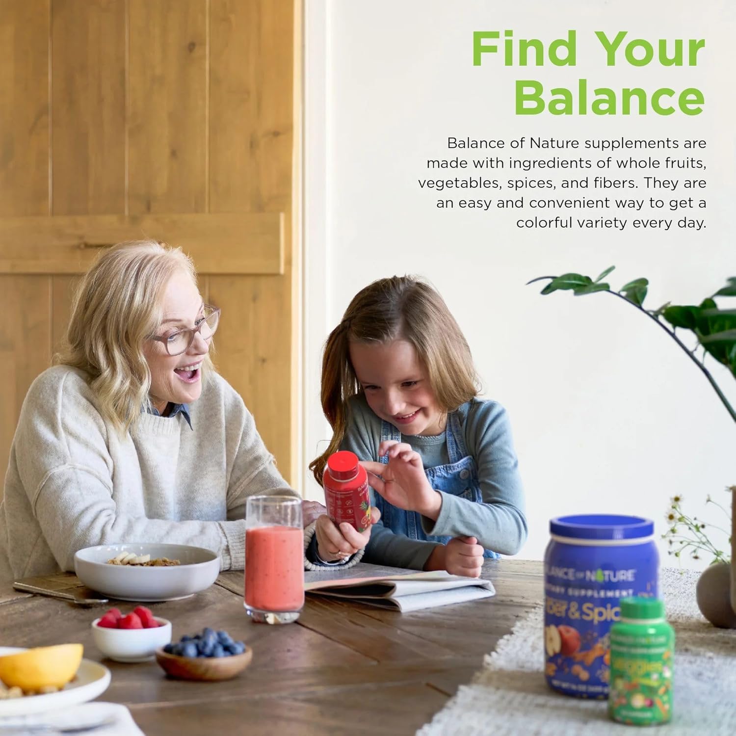 Balance of Nature Fruits & Veggies Supplements - Whole Fruit and Vegetable Ingredients for Women, Men, and Kids - 90 Fruits Capsules, 90 Veggies Capsules - 1 Set - Image 6