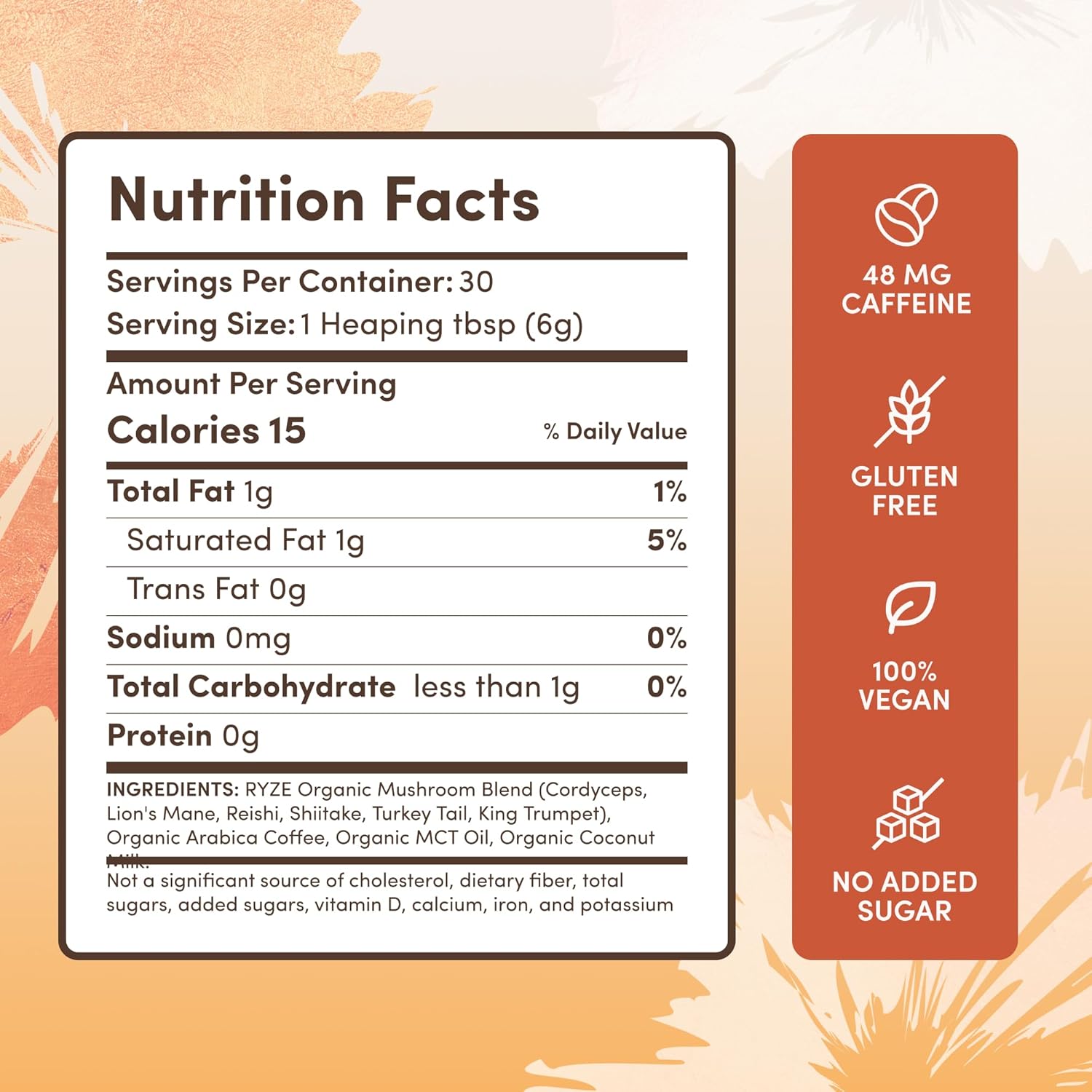 RYZE SUPERFOODS Mushroom Coffee USDA Organic with 6 Adaptogenic Mushrooms - 30 servings - Image 8