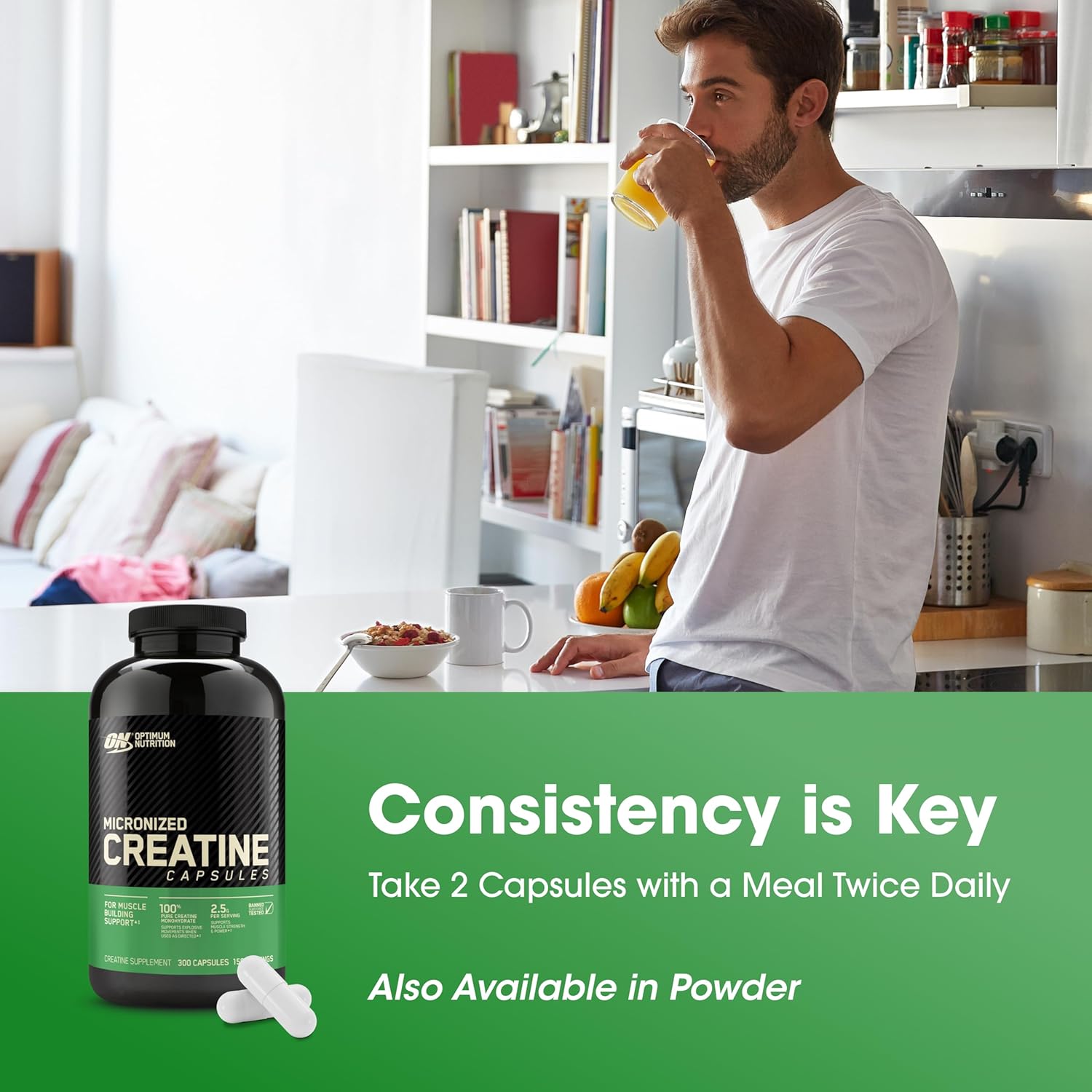 Optimum Nutrition Micronized Creatine Keto Friendly, 2500mg, 300 Capsules - Image 7