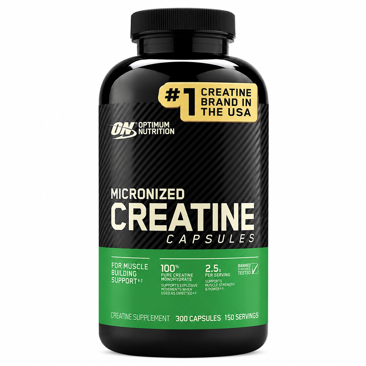 Optimum Nutrition Micronized Creatine Keto Friendly, 2500mg, 300 Capsules