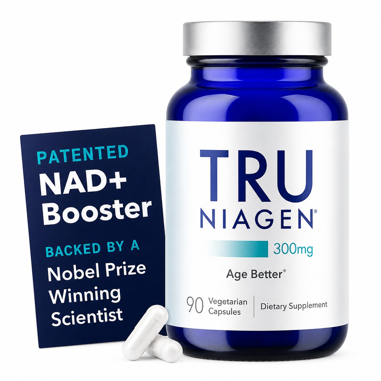 TRU NIAGEN Patented NAD+ Supplement for Anti Aging and Cell Regeneration, 300 mg Niagen, 90 Capsules